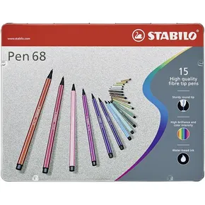 Marker fibrowy premium - STABILO Pen 68 - 15 szt. w puszce
